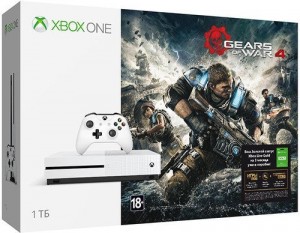 Приставка Microsoft Xbox One S 1 ТБ + Gears of War 4 + Xbox Live: карта подписки 3 месяца