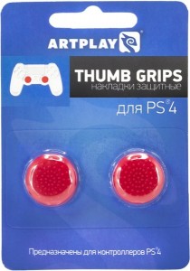 накладки на стики Artplays Thumb Grips для геймпада DualShock 4 Red 2шт