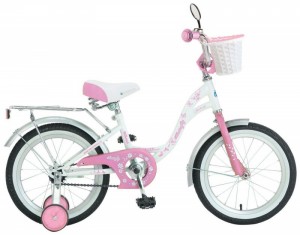 Детский велосипед для девочек Novatrack Butterfly 14 (2017) White pink