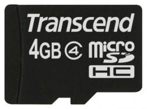 Карта памяти Transcend microSDHC 4Gb Class 4 + adapter