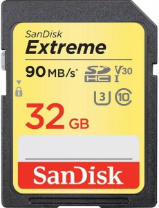 Карта памяти SanDisk SDHC 32Gb class 10 Extreme SDSDXVE-032G-GNCIN