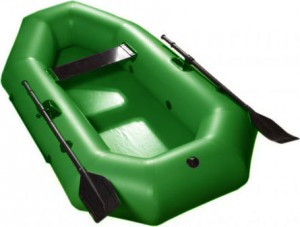 Гребная надувная лодка Аквамаран Скат 220 Зеленая