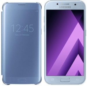 Смартфон Samsung Galaxy A7 (2017) SM-A720F/DS Blue + чехол A720 Clear View Cover Blue