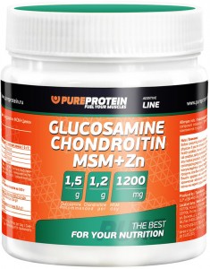 Глюкозамин и хондроитин Pureprotein Glucosamine Chondroitin MSM+Zn лесные ягоды 100 гр