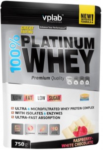 Протеин Vplab VP54438 100% Platinum Whey малина белый шоколад 750 г