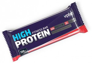 Батончик Vplab VP88269 High Protein Fitness Bar клубника 100 г