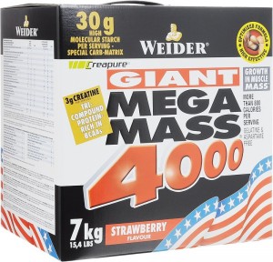 Гейнер Weider 32625 Mega Mass 4000 клубника 7 кг