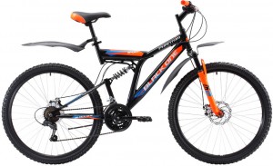 Велосипед Black One Phantom FS 26 D 18 (2018) Black orange light blue