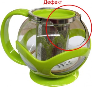 Заварочный чайник Jinmeilai К18 В  нарушена упаковка, дефект - отколот кусок стекла
