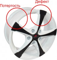 Литой диск Yokatta Model-9 6.5x16/5x114.3 D66.1 ET40 W+B дефект - замятый обод, потертости по корпусу