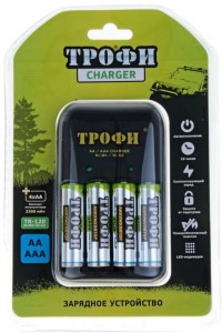 Зарядное устройство для аккумулятора ТРОФИ TR-120 AA + 4HR6 2300mAh