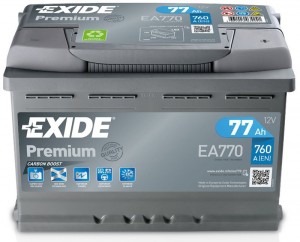 Аккумулятор для легкового автомобиля Exide 77Ач Premium EA770 об.