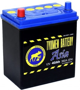 Аккумулятор для легкового автомобиля Tyumen Battery Asia 6СТ-40Ач Пр