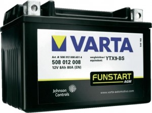 Аккумулятор для мототехники Varta YTX9-4 Funstart AGM 508012008 8Ah рос сух. с пакетом электролита