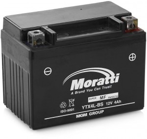 Аккумулятор для мототехники Moratti YTX4L-BS 4Ач Об Залитый