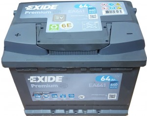 Аккумулятор для легкового автомобиля Exide 64Ач Premium EA641 пр.