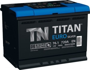 Аккумулятор для легкового автомобиля Titan Euro Silver 76Ач пр