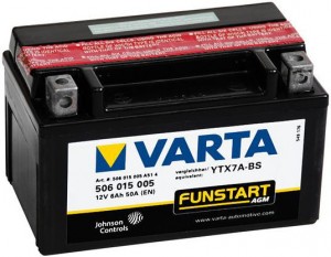 Аккумулятор для мототехники Varta 6 Ач Moto AGM 506 015 005 (YTX7A-BS)