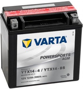 Аккумулятор для мототехники Varta 12Ач Moto AGM 512 014 010 (YTX14-BS)