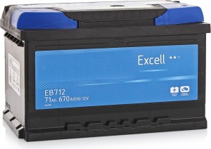 Аккумулятор для легкового автомобиля Exide Excell EB712 12V 71Ah 670A R+