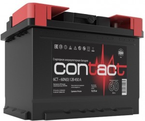 Аккумулятор для легкового автомобиля Tungstone Contact 60Ач об