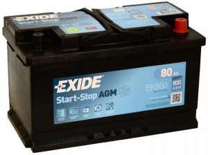 Аккумулятор для легкового автомобиля Exide Start-Stop AGM EK800 80Ач об