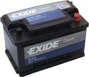 Аккумулятор для легкового автомобиля Exide 65Ач Classic EC652 об.