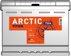 Аккумулятор для легкового автомобиля Titan Arctic 75Ач пр