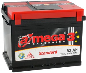 Аккумулятор для легкового автомобиля A-Mega Standard 62Ah Пр