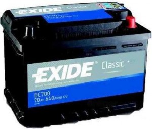 Аккумулятор для легкового автомобиля Exide 70Ач Classic EC700 об.