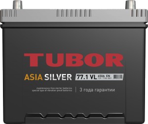 Аккумулятор для легкового автомобиля Tubor Asia Silver 77 Ач Пр