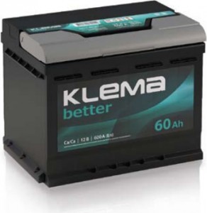 Аккумулятор для легкового автомобиля Klema Better рос. зал. низ. 60Ah