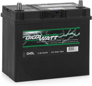 Аккумулятор для легкового автомобиля Gigawatt G45L 45Ач Пр
