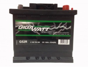 Аккумулятор для легкового автомобиля Gigawatt G52R 52Ач Об