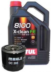 Моторное масло Motul 8100 X-clean FE 5W30 4л+Knecht Mahle ОС 205