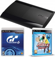 Приставка Sony Playstation 3 Super Slim 500Gb + PS Camera/PS Move + "Праздник Спорта 2" +"Gran Turismo 6" после сер