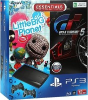 Приставка Sony Playstation 3 Super Slim 12Gb + LittleBigPlanet + Gran Turismo 5 + 2 Dualshock 3