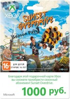 Карта подписки Microsoft K4W-02838 Xbox LIVE: карта оплаты 1000 рублей Sunset Overdrive