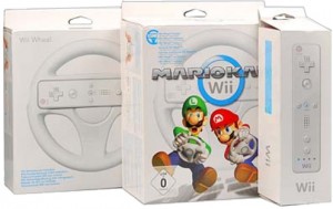 Пульт ДУ Nintendo Mario Kart Wi Fi + Wii Wheel + Wii Remote