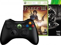Геймпад Microsoft XBox 360 Wireless Controller + игра Fable 3 + игра Halo Anniversary