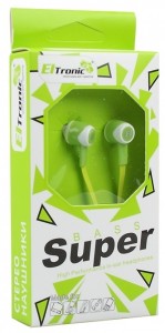 Проводные наушники Eltronic 4416 Super Bass Green