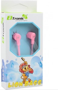 Проводные наушники Eltronic Lion Bass 4413 Pink