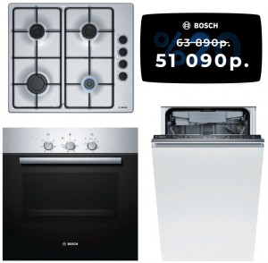 Независимый комплект встраиваемой техники Bosch PBP6B5B80+ HBN211E0J + Посудомоечная машина SPV47E80RU