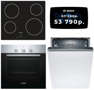 Независимый комплект встраиваемой техники Bosch PKE611D17E + HBN211E4 + Посудомоечная машина SMV23AX00R