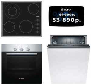 Независимый комплект встраиваемой техники Bosch PKF645CA1E + HBN211E4 + Посудомоечная машина SMV23AX00R
