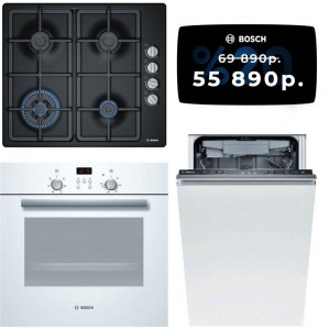 Независимый комплект встраиваемой техники Bosch PBH6C6B90R + HBN231W4 + Посудомоечная машина SPV47E80RU