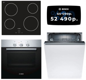 Независимый комплект встраиваемой техники Bosch PKE611D17E + HBN211E0J + Посудомоечная машина SMV23AX00R