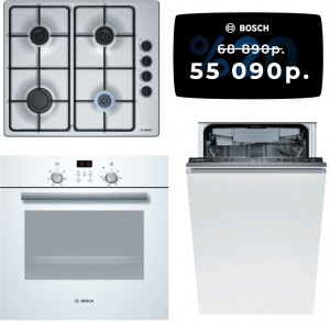 Независимый комплект встраиваемой техники Bosch PBP6B5B80+ HBN231W4 + Посудомоечная машина SPV47E80RU