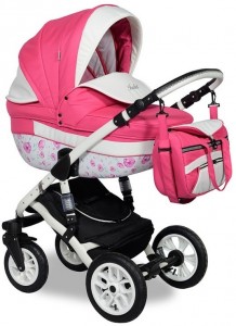 Универсальная коляска Indigo Isabel Flowers 2 в 1 01 White pink