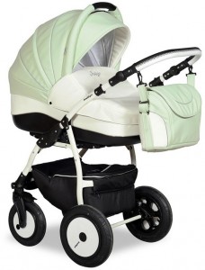 Универсальная коляска Indigo S F 3 в 1 Кожа 11 Green beige